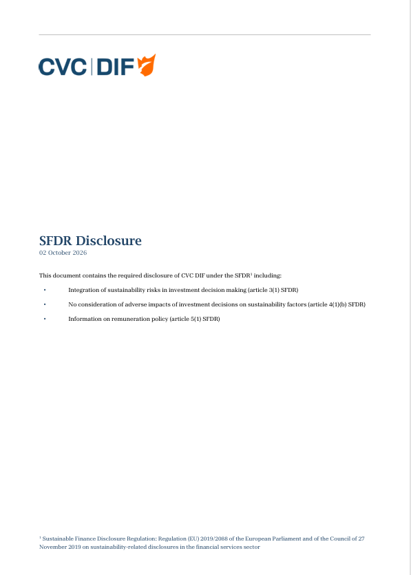 SFDR Disclosure 2026
