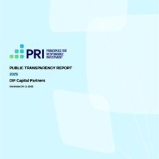 2025 Public Full Transparency Report DIF Capital Partners Front Page