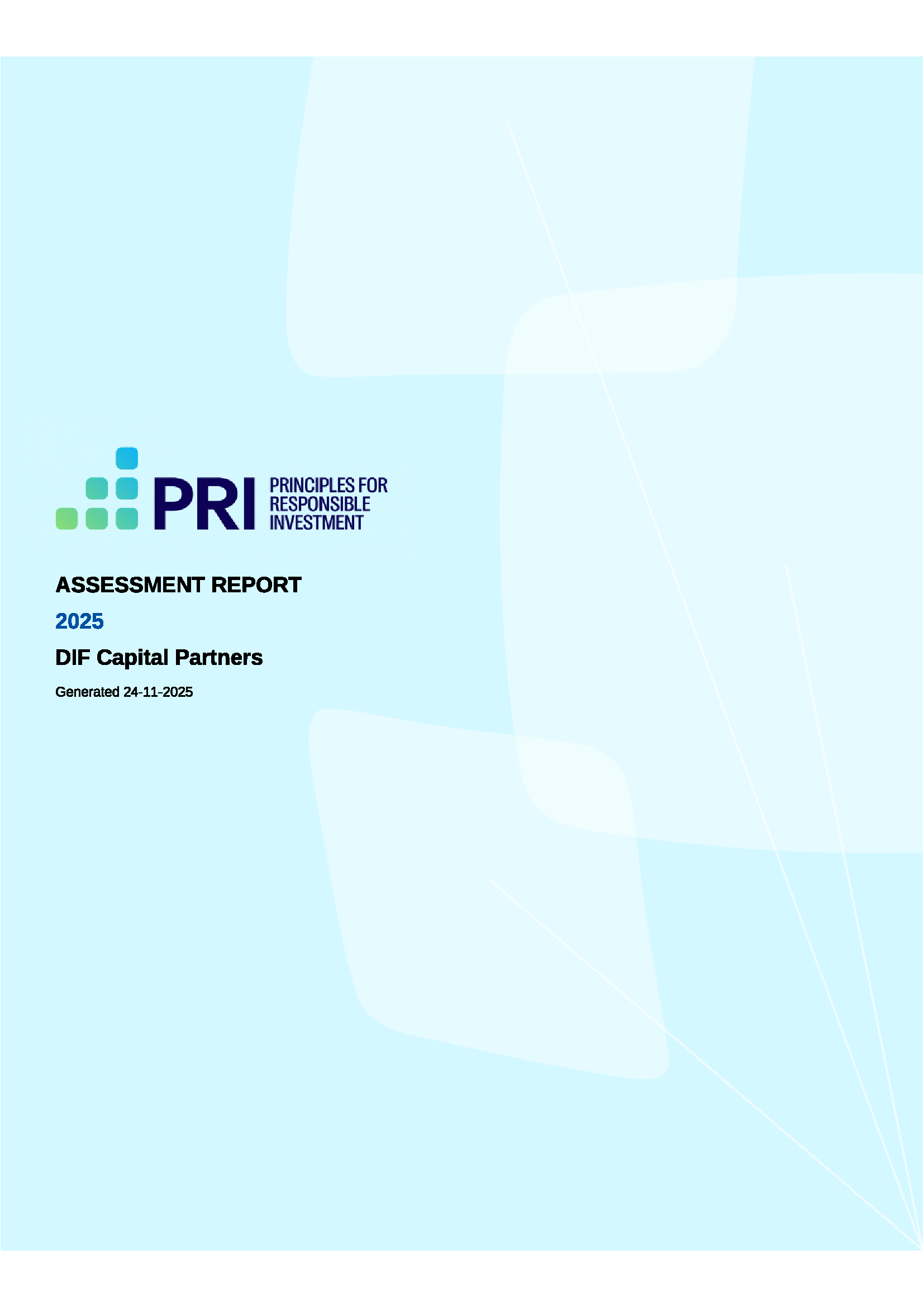 2025 Private Assessment Report DIF Capital Partners Cover Page